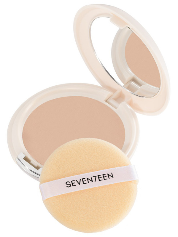 Пудра компактная Natural Silky SPF15, тон 08 бежевый от Seventeen + 1
