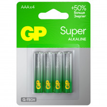 Батарейки алкалиновые Super Alkaline G-Tech LR03 ААА 4шт блистер