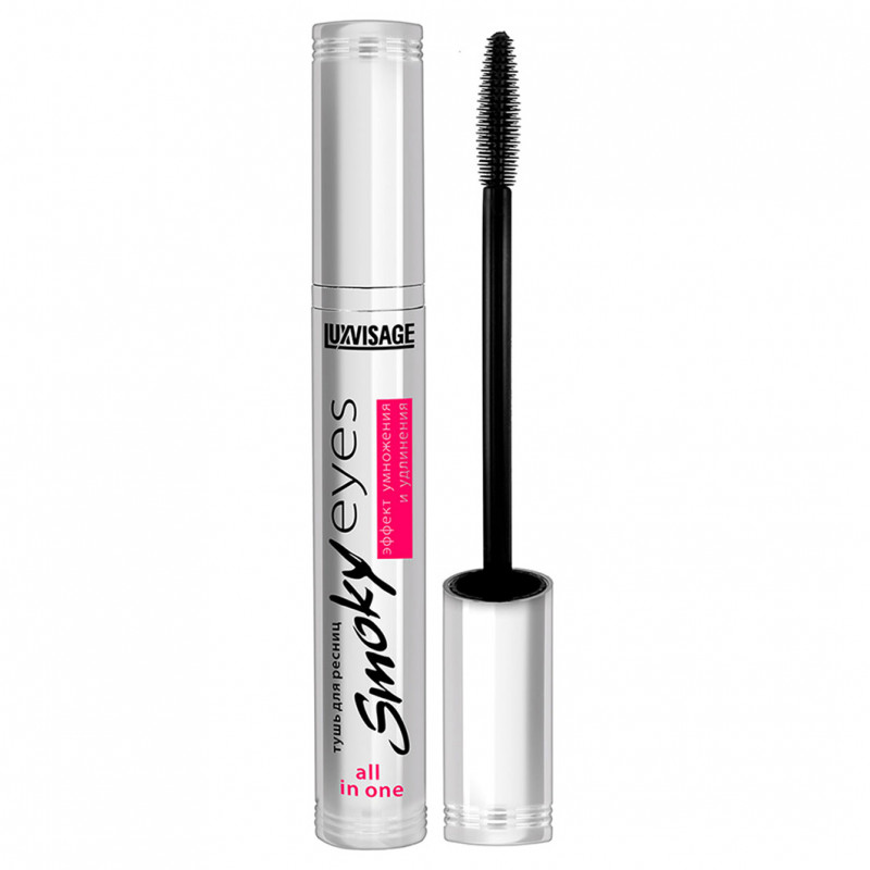 Тушь для ресниц Smoky Eyes эффект умножения и удлинения, черная от LuxVisage + 1