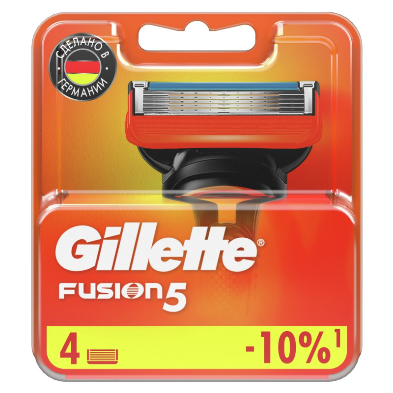 Сменные кассеты Fusion5 4шт от Gillette + 1