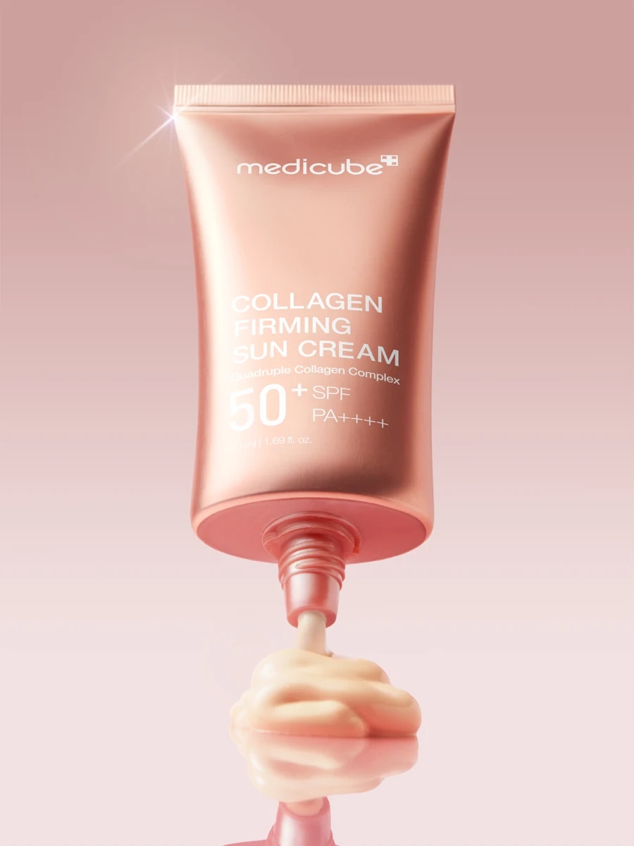 Солнцезащитный крем Тонирующий с коллагеном Collagen Firming Suncream 50мл от Medicube + 2
