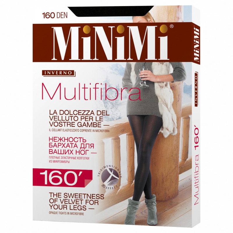 Колготки Multifibra 160den, Nero черный 2р от MiNiMi + 1