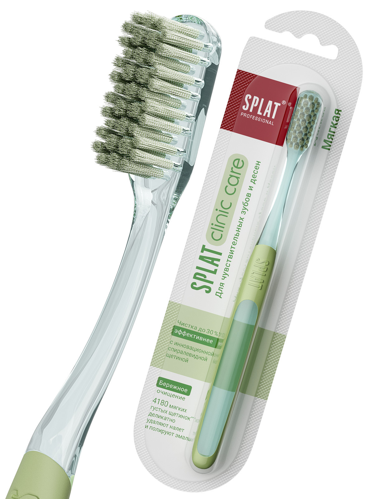 Professional Зубная щетка Clinic Care 1шт мягкая от Splat + 2