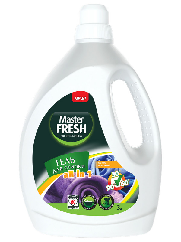 Гель All in1 для стирки 3л от Master Fresh + 1