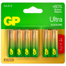 Батарейки алкалиновые Ultra Alkaline G-Tech LR6 AA 4+2шт блистер