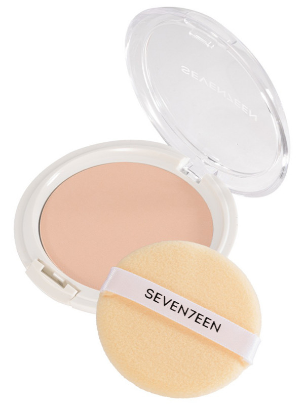 Пудра компактная Natural Silky Transparent SPF15, тон 4 бежевый от Seventeen + 1