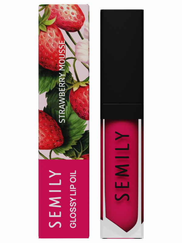 Масло-блеск для губ Strawberry Mousse 5мл от Semily + 1