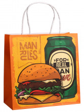 Пакет крафтовый Man rules 22 × 22 × 11см