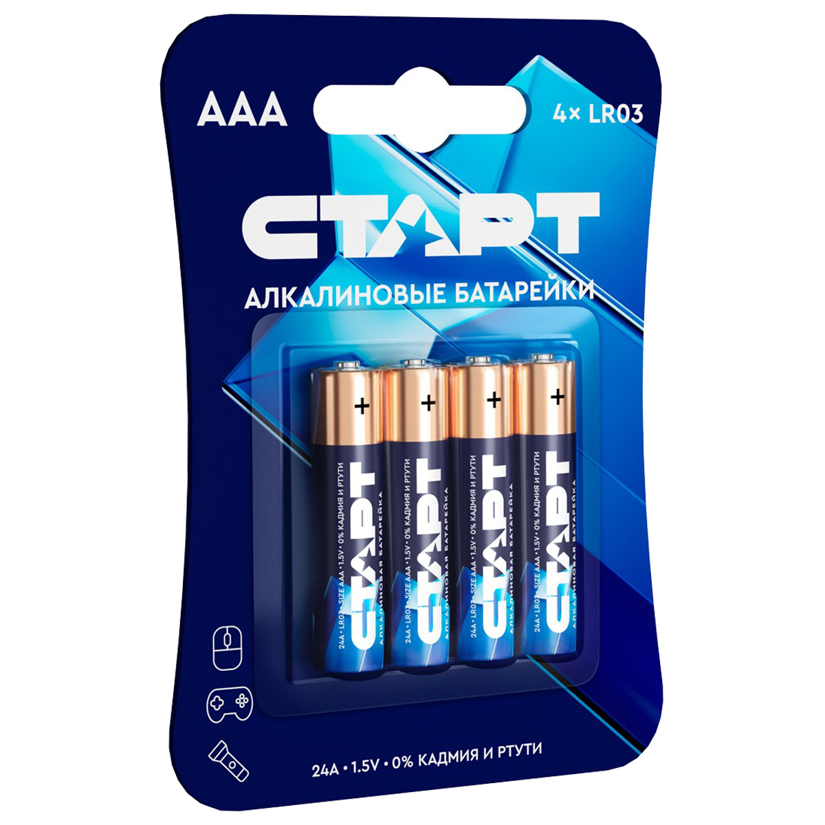 Батарейки алкалиновые LR03 4шт блистер от СТАРТ + 5