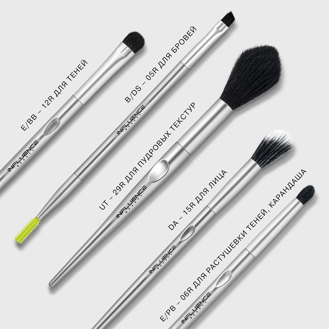Кисть для растушевки теней и карандаша E/PB-06R от Influence Beauty + 6