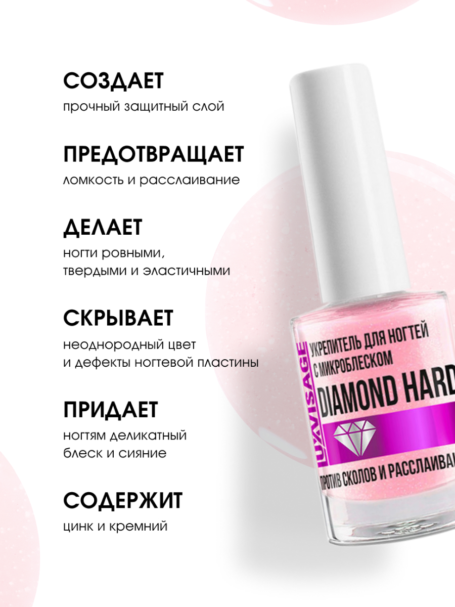Укрепитель для ногтей с микроблеском против сколов и расслаивания 9г от LuxVisage + 5