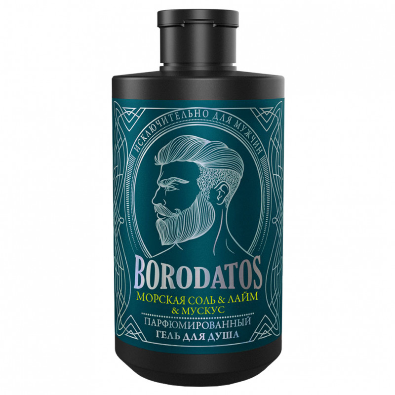 Парфюмированный Гель для душа Морская соль, лайм и мускус 400мл  от Borodatos + 1