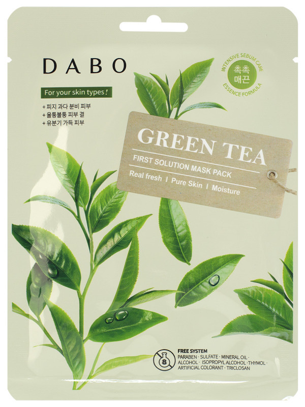 Solution Тканевая маска с экстрактом зелёного чая 23г от Dabo + 1