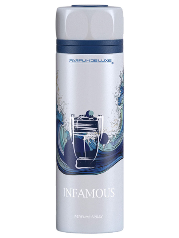 Парфюмированный Дезодорант спрей мужской Infamous 200мл от PARFUM DE LUXE + 1