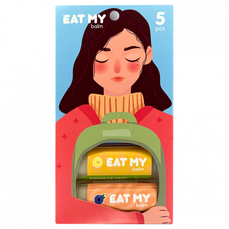 Набор бальзамов для губ Спокойные мысли 5шт от Eat My + 1