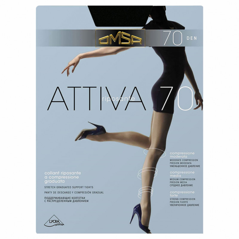 Колготки Attiva 70den, Nero черный 2р от Omsa + 1