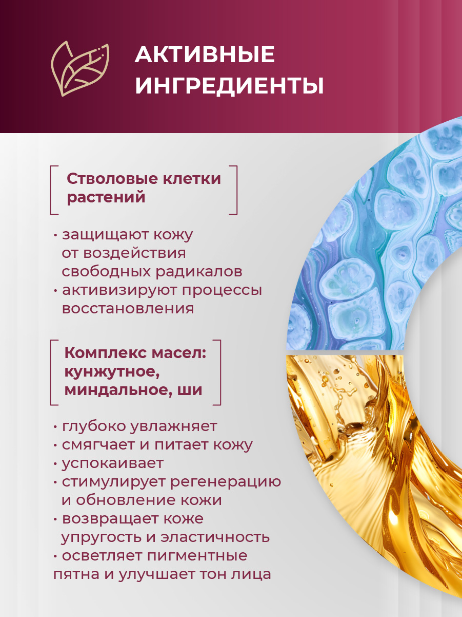 Стволовые клетки растений Крем-эксперт ночной Anti-Age 50мл от Librederm + 4