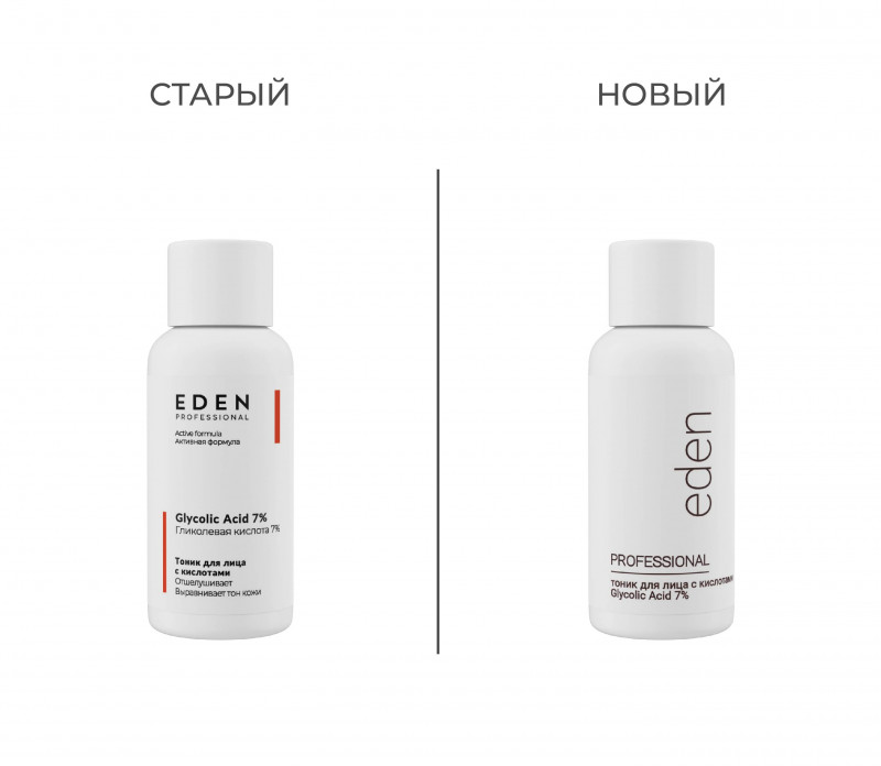 Professional Тоник для лица с кислотами Glycolic Acid 7% 30мл от EDEN + 1