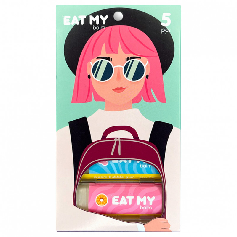 Набор бальзамов для губ Заряд уверенности 5шт от Eat My + 1
