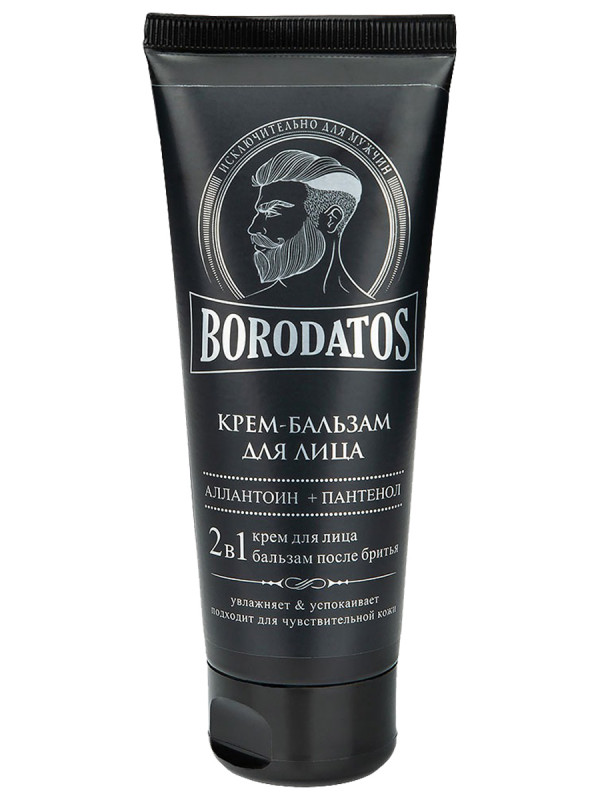 Крем-бальзам после бритья для лица 2в1 75мл от Borodatos + 1