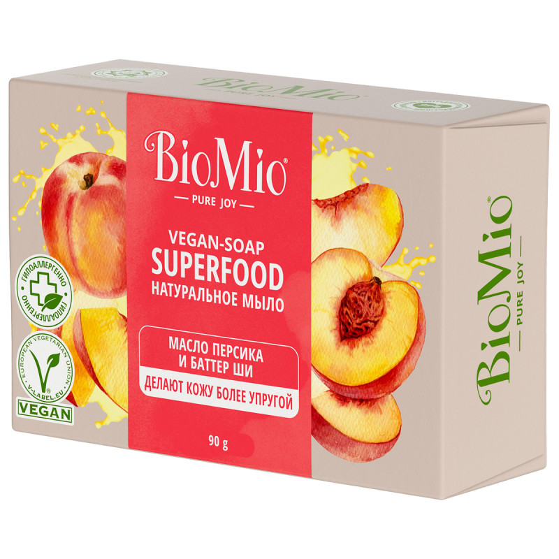 Bio-Soap Туалетное мыло Персик и баттер Ши 90г от BioMio + 1
