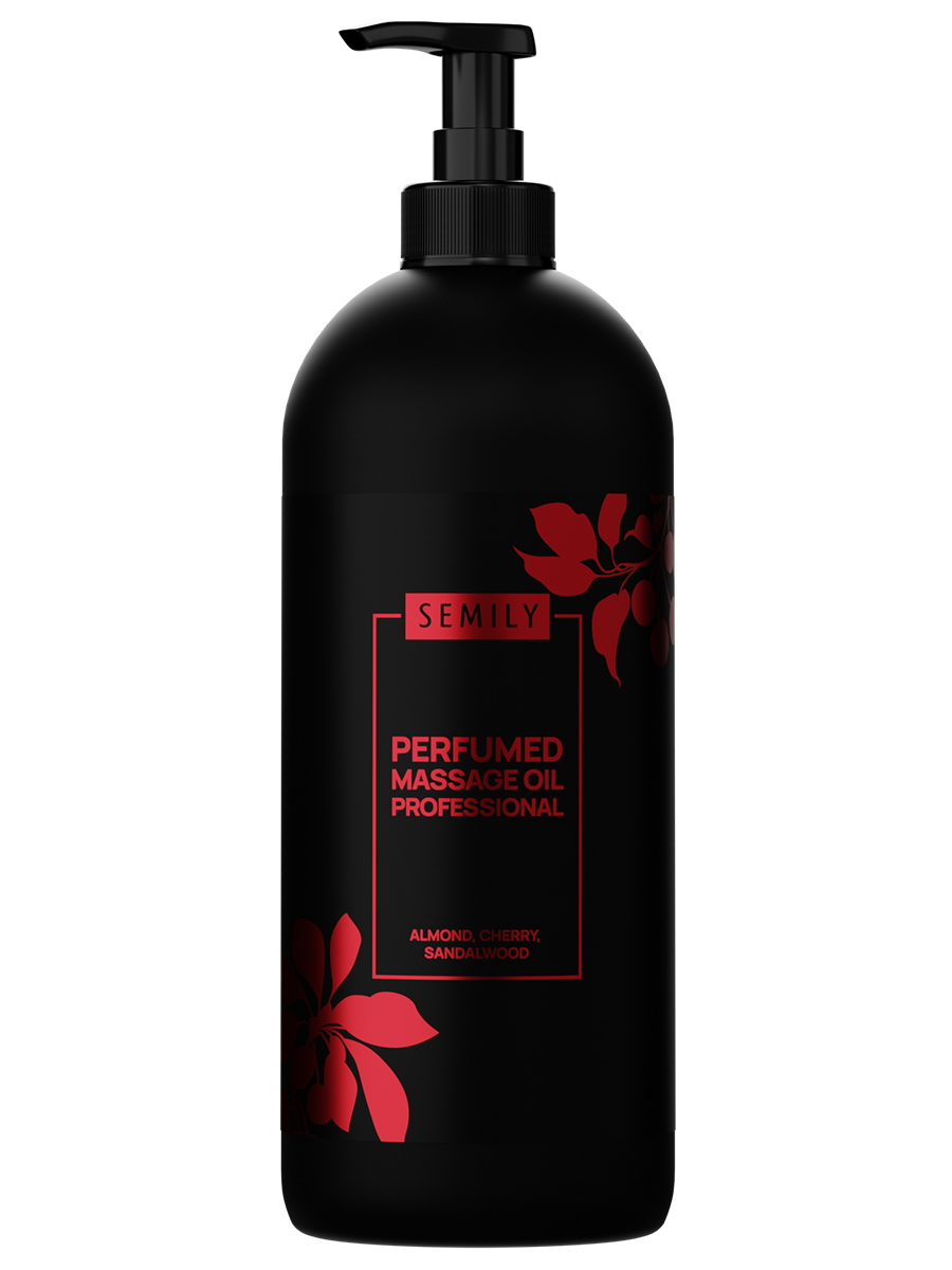 Масло для тела массажное профессиональное парфюмированное Almond, Cherry, Sandalwood 500мл от Semily + 2