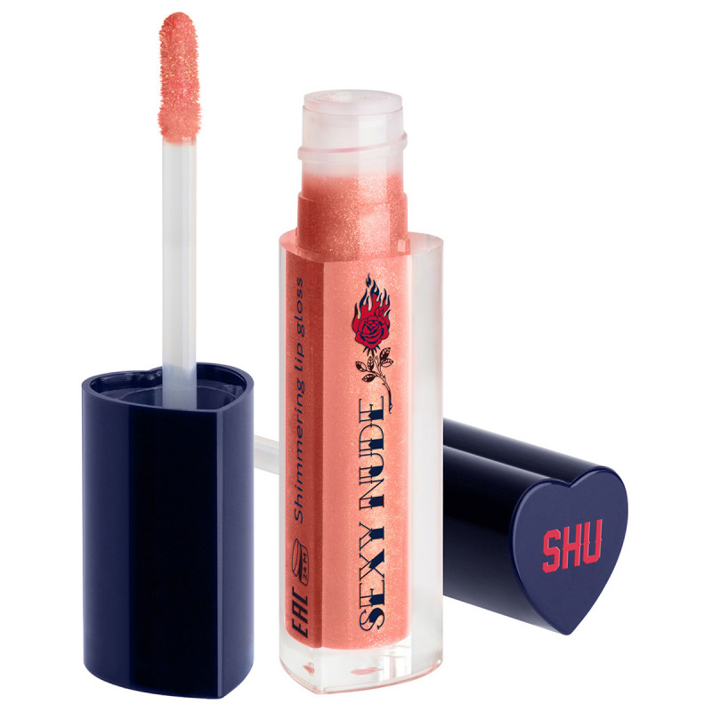 Блеск для губ мерцающий Sexy Nude, тон 450 нежный розовый от SHU + 1