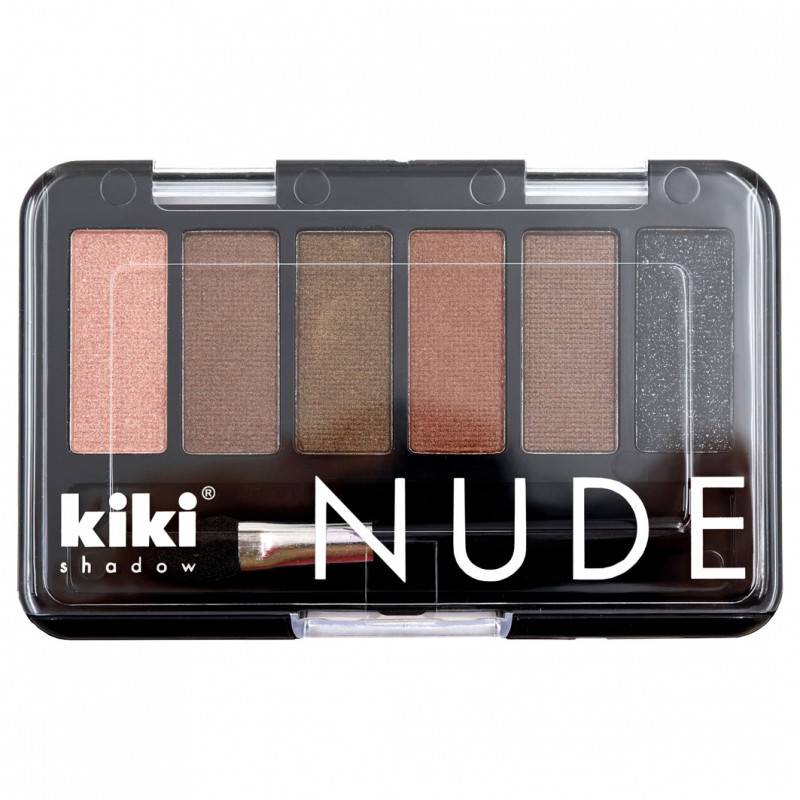Тени для век Nude, тон 901 какао, шоколад, серый хаки, бронза, золотисто-коричневый, асфальт от Kiki + 1