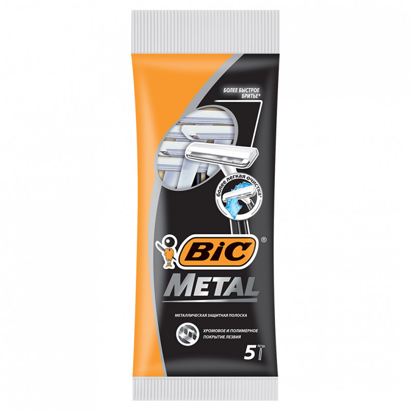 Станки для бритья Metal одноразовые 5шт от Bic + 1