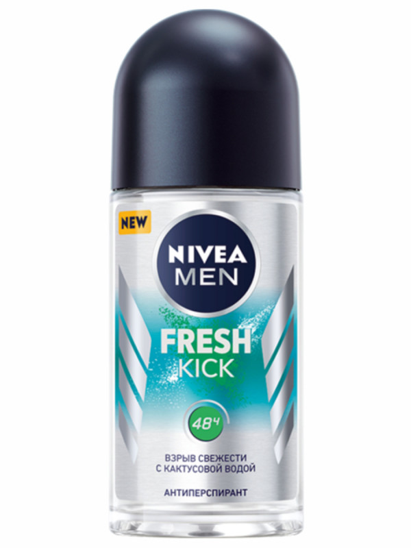Men Дезодорант антиперспирант роликовый с кактусовой водой Fresh Kick 50мл от Nivea + 1