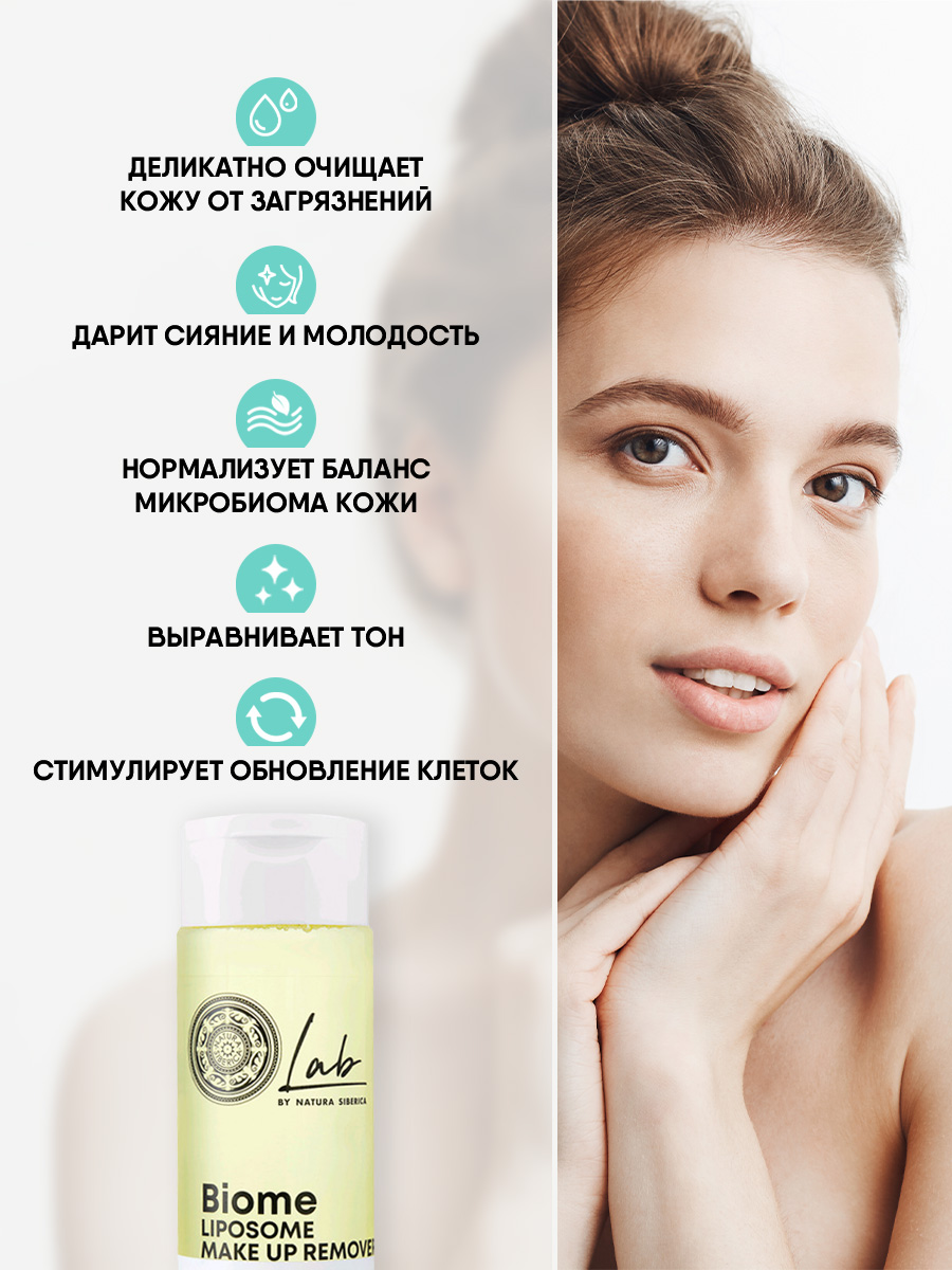 LAB Biome Liposome Липосомальный лосьон для снятия макияжа 200мл от Natura Siberica + 7