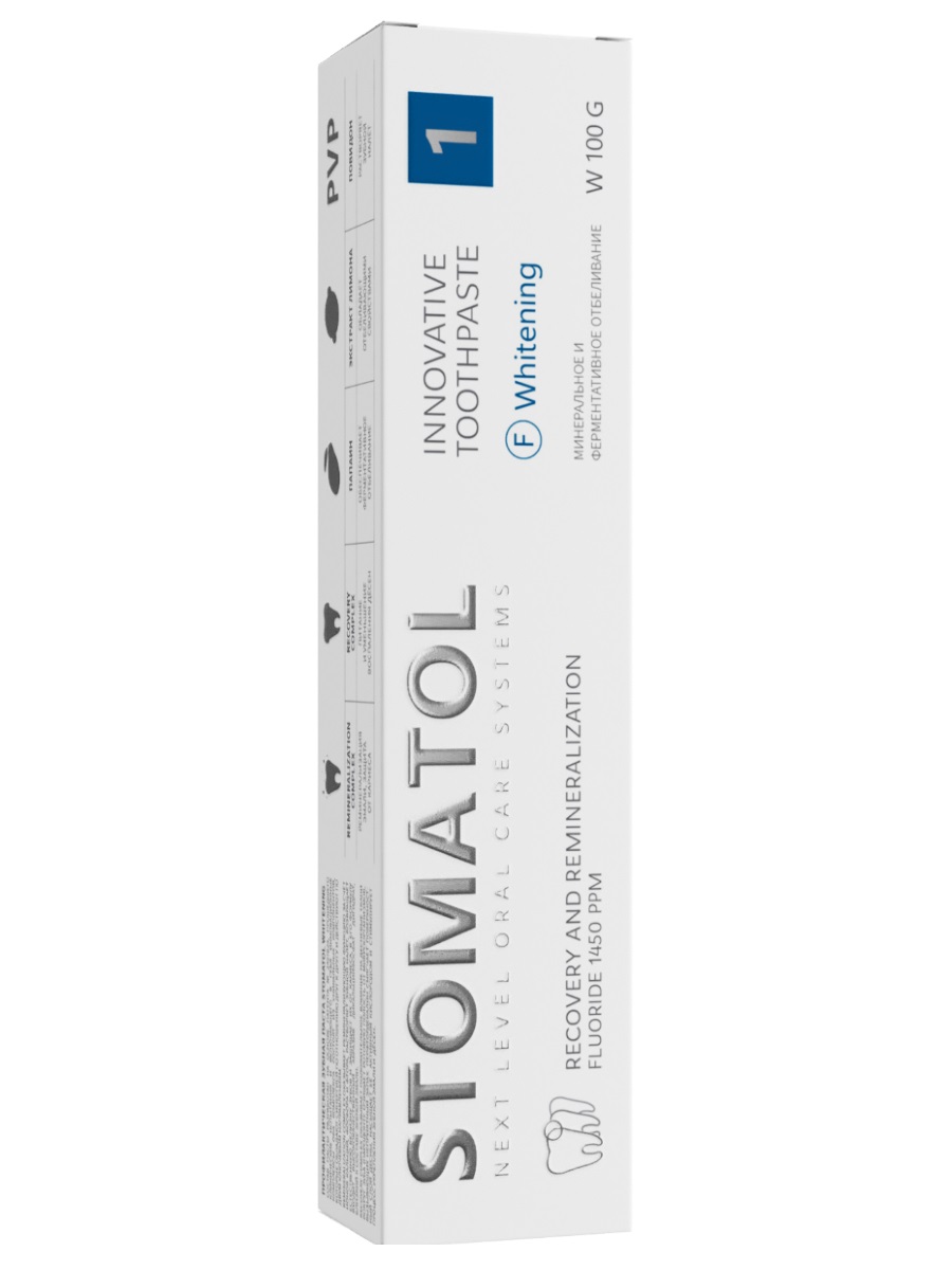 Зубная паста отбеливающая 1 Whitening 100г от Stomatol + 3
