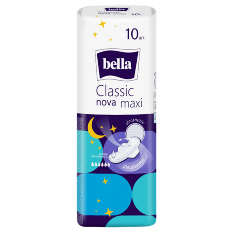Прокладки Classic Nova Maxi drainette 10шт от Bella + 1