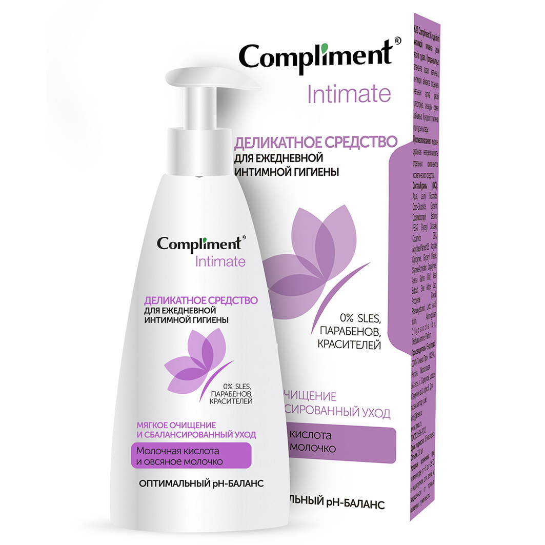 Intimate Деликатное средство для ежедневной интимной гигиены 250мл от Compliment + 3