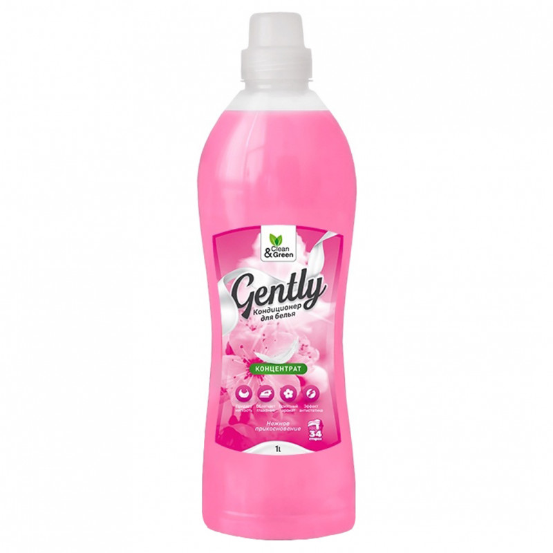 Gently Кондиционер для белья Нежное прикосновение 1000мл от Clean&Green + 1
