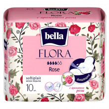 Прокладки Flora с ароматом розы 10шт 
