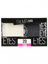 Тени для век двухцветные Triumph Eyes, тон 20 Белый и Черный