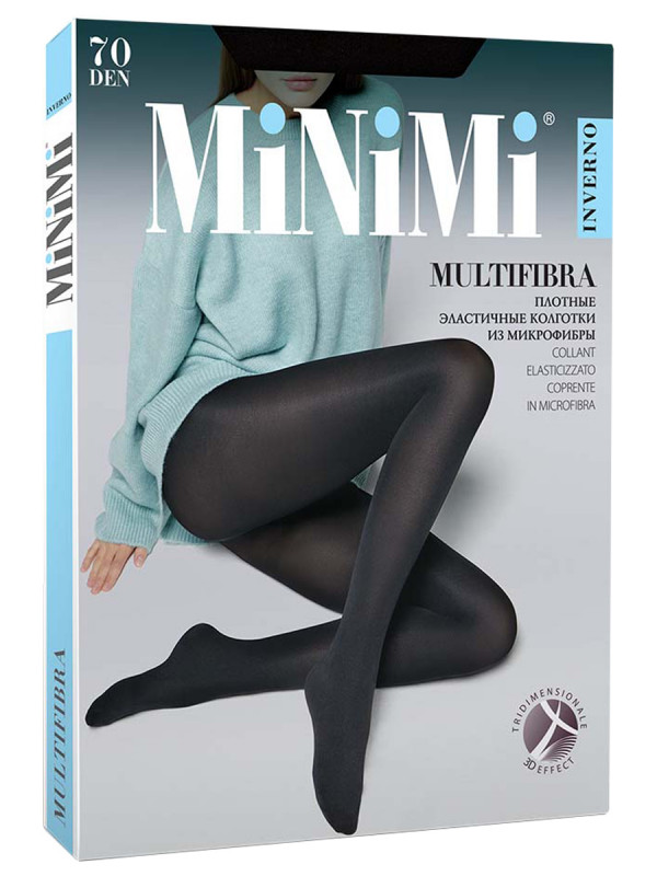 Колготки Multifibra 70den, Nero черный 2р от MiNiMi + 1