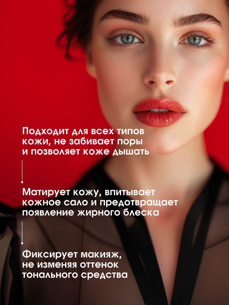 Матирующая Пудра-фиксатор Expert Matt бесцветная от LuxVisage + 6
