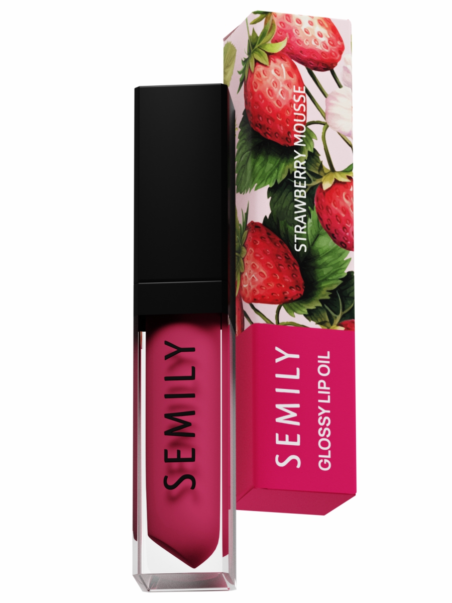 Масло-блеск для губ Strawberry Mousse 5мл от Semily + 3
