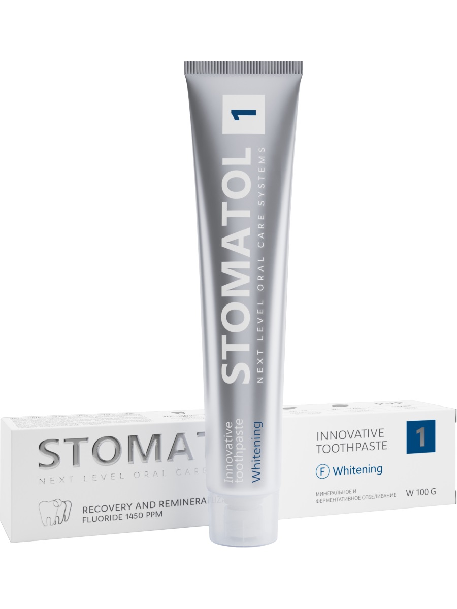 Зубная паста отбеливающая 1 Whitening 100г от Stomatol + 4