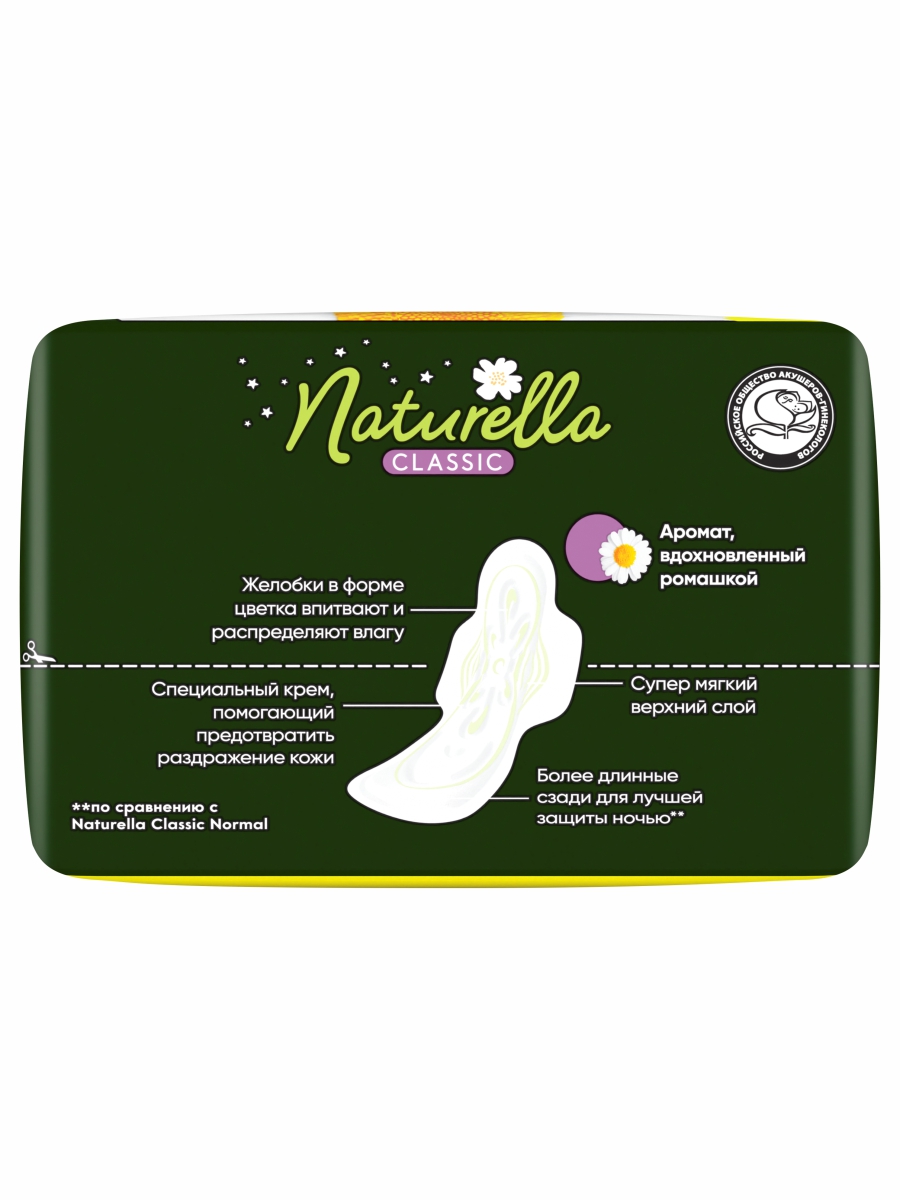 Прокладки гигиенические Camomile Classic Night 12шт от Naturella + 2
