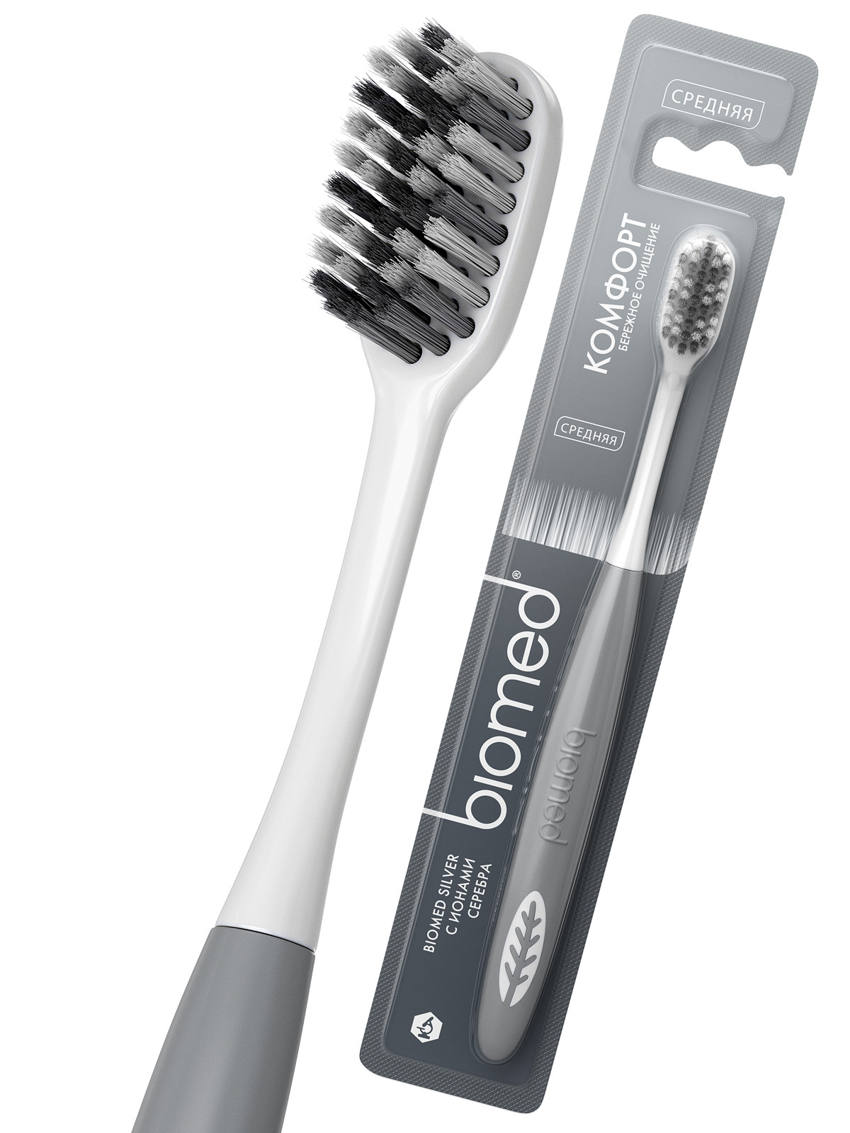 Комплексная Зубная щетка Silver средняя от Biomed  + 4