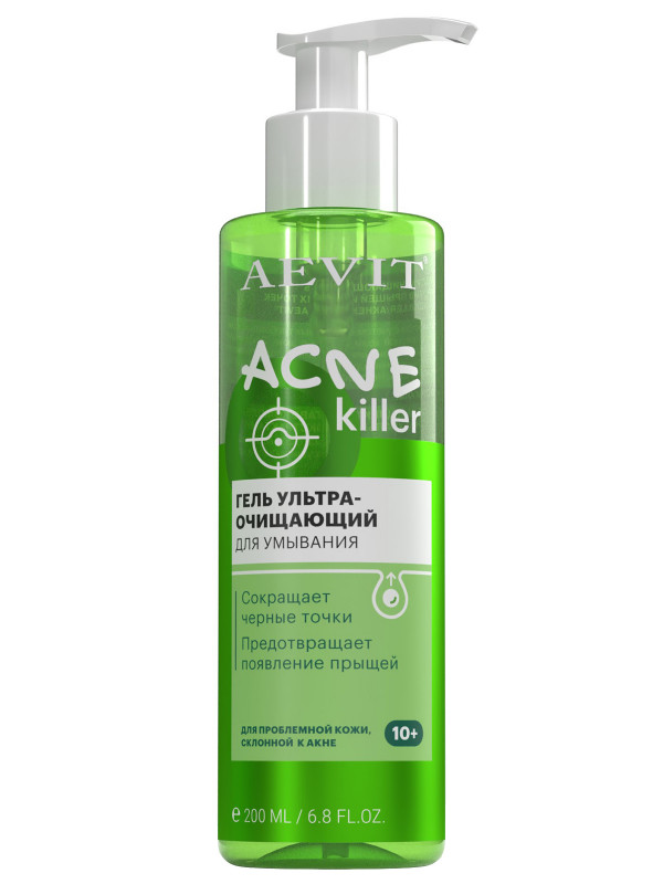 AcneKiller Гель для умывания Ультраочищающий 200мл от AEVIT + 1