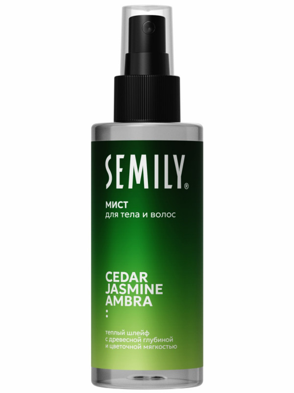 Спрей-мист для тела и волос Cedar, Jasmine, Ambergris 150мл от Semily + 1