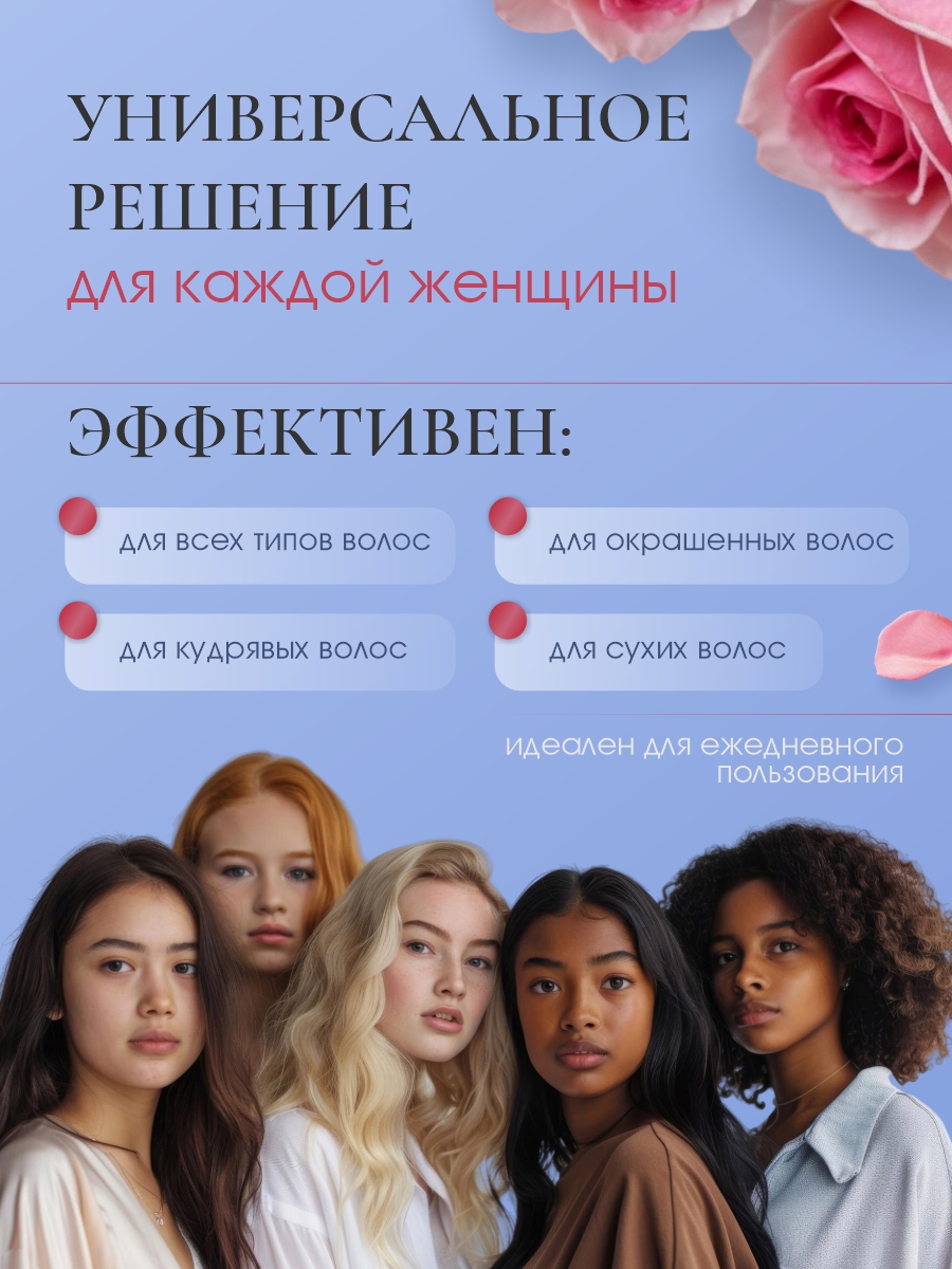Кондиционер для волос 230мл с дозатором от Rose of Bulgaria + 5