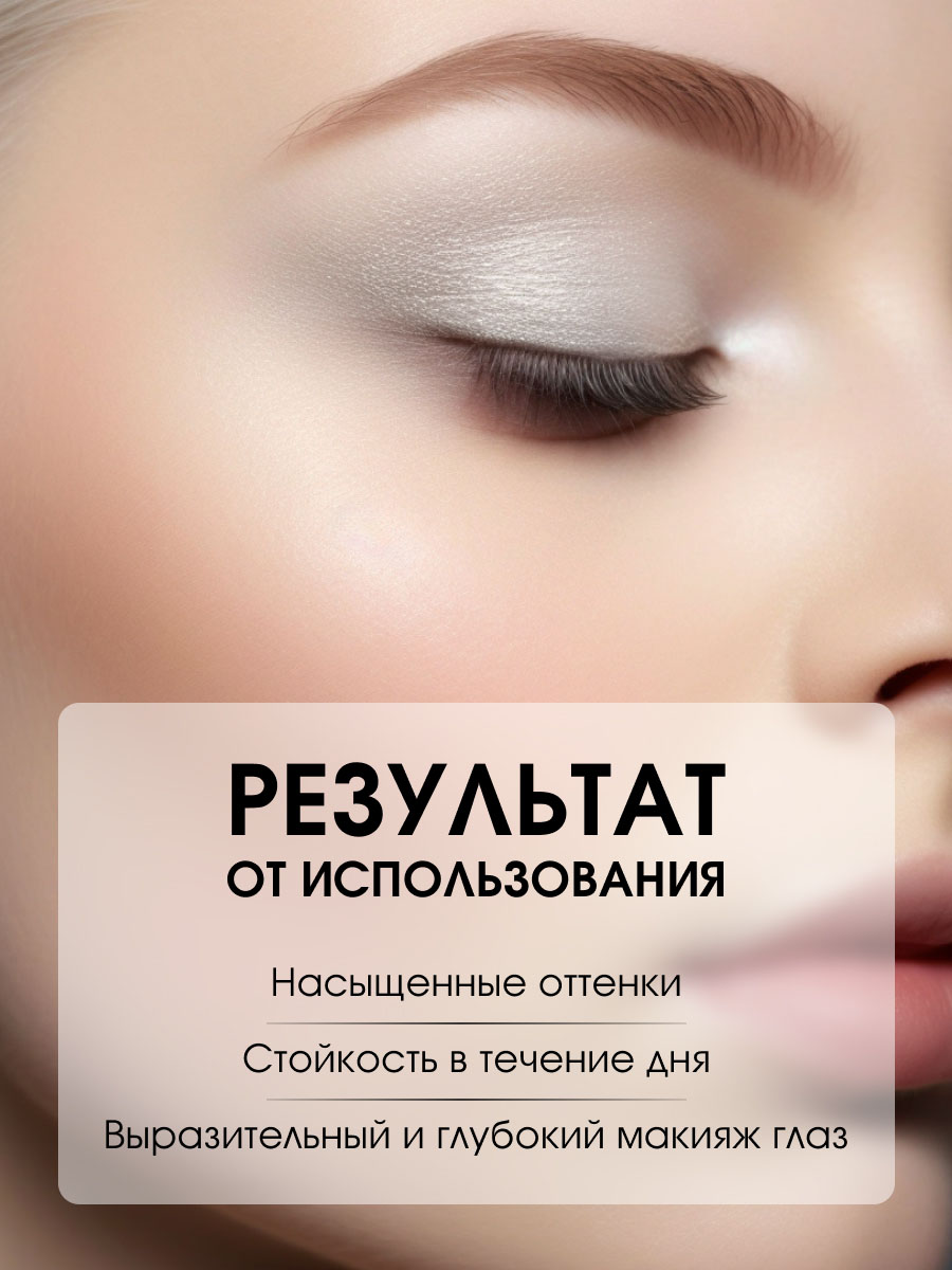 Тени для век Nude, тон 906 белый, серебро, темно-сливовый, синий, графит, черный от Kiki + 6