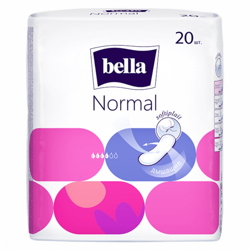 Прокладки без крылышек Normal softiplait 20шт от Bella + 1