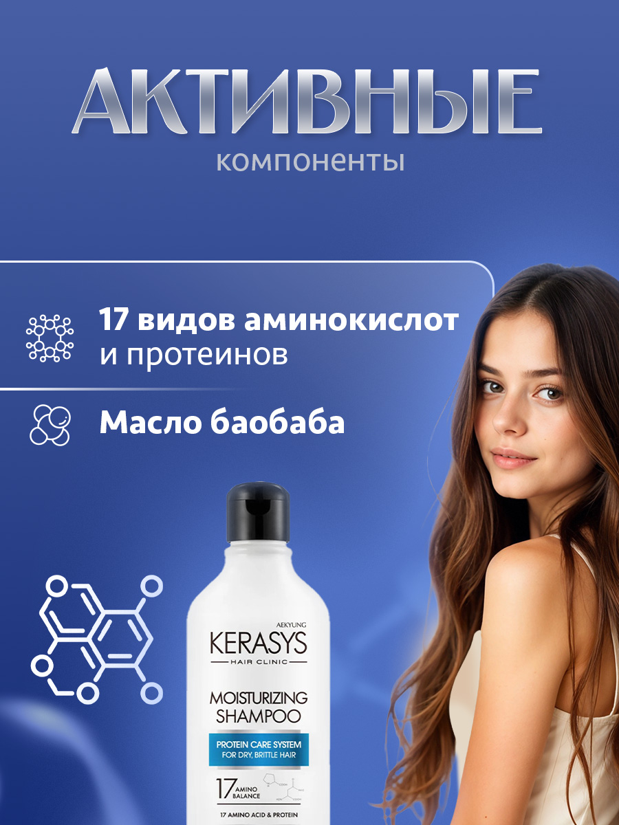 Hair Clinic System Шампунь для волос Увлажняющий 180г от Kerasys + 2