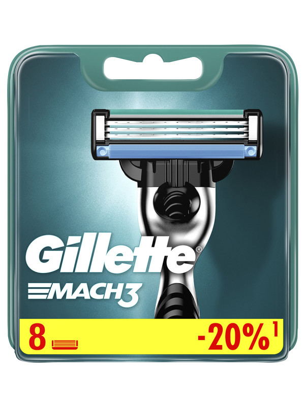 Сменные кассеты Mach3 8шт от Gillette + 1